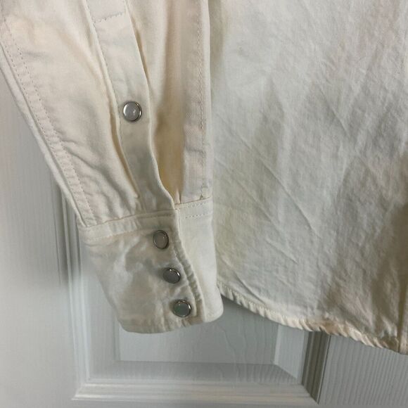 Rag And Bone Corbet Button Up Jean Shirt XS Vintage White Pearl Snaps Western N1 - Picture 9 of 12